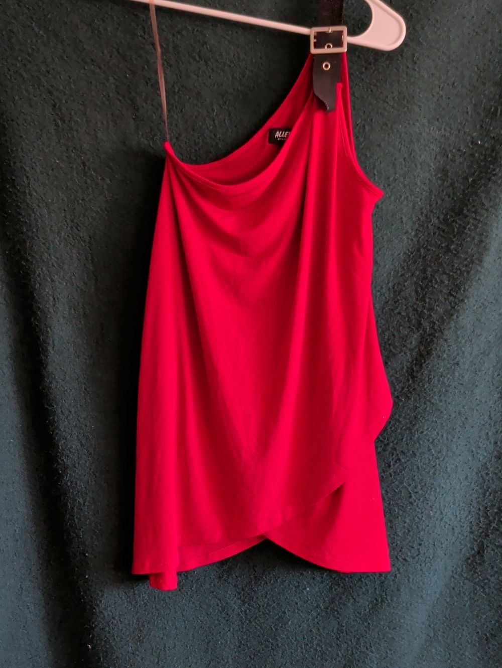 Allen B. By Allen Schwartz One-Shoulder Draped Red Dress
